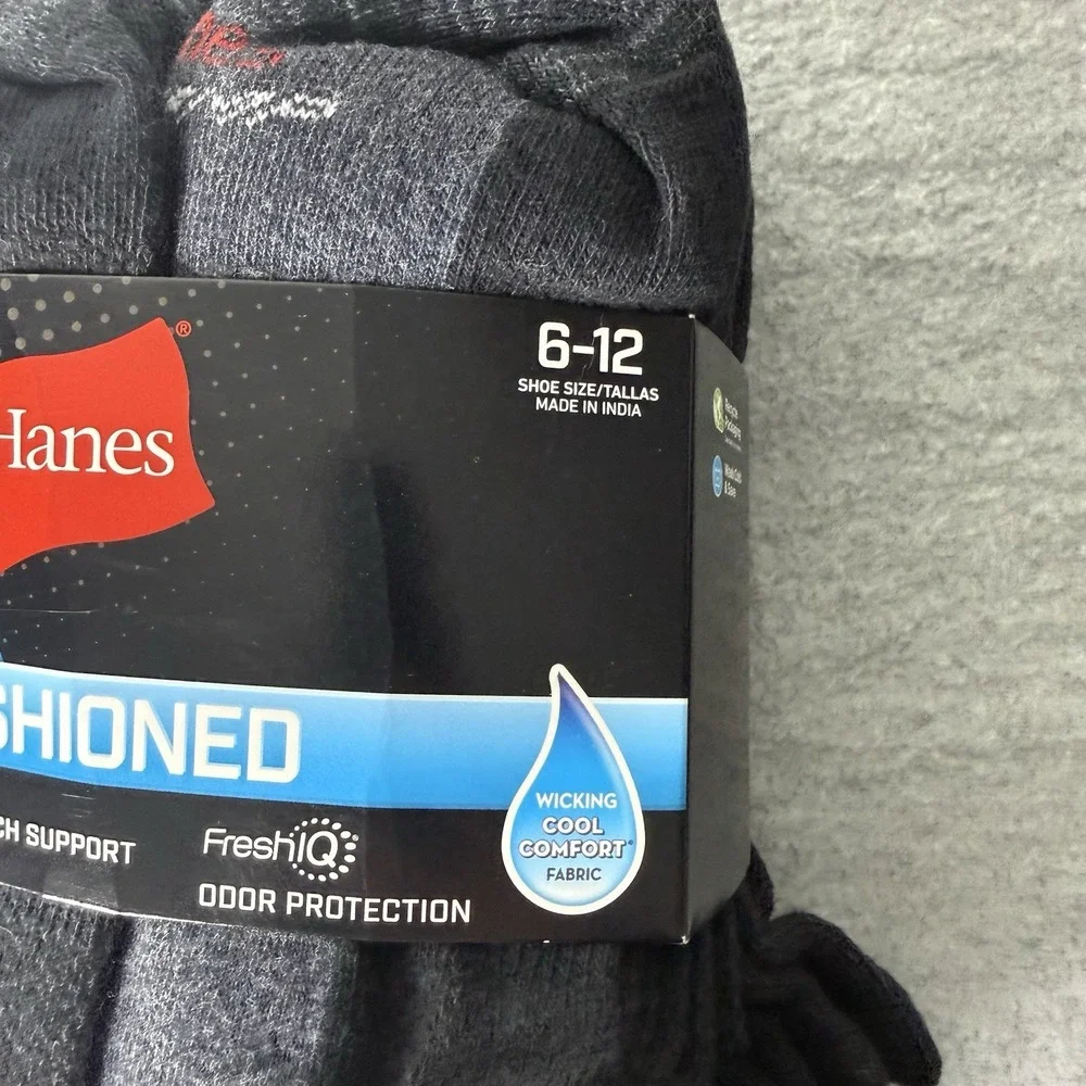 Hanes X-Temp Low Cut Cushioned Socks 12 Pairs Size 6-12 Arch Support Breathable